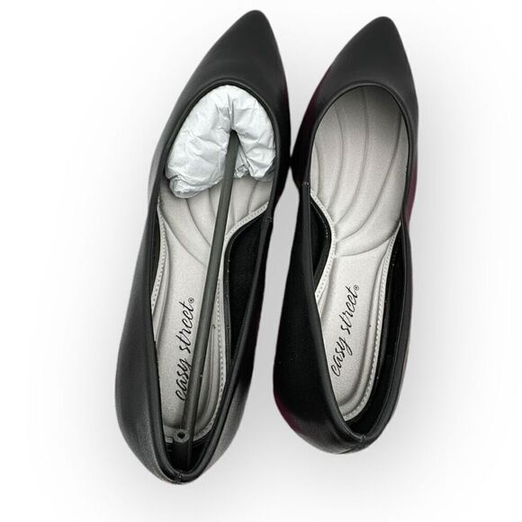 NWT Easy Street Womens Pointed Toe Pointe Heeled Slip-on Pumps Black Size 9.5 - Picture 6 of 9